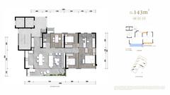 中建壹品金沙公馆1期4室2厅3卫143.50平户型