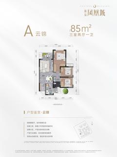 凤凰名邸1期3室2厅1卫85.00平户型