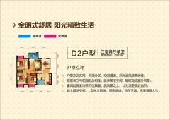 和信沪丰领地3室2厅1卫92.44平户型