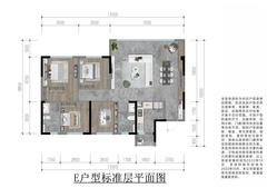 首开中环云樾名邸2期4室2厅2卫126.08平户型