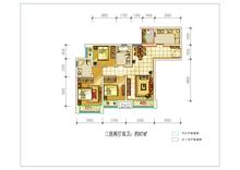 首创光和城1期3室2厅2卫87.00平户型