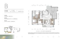 朗拾交子花园1期4室2厅2卫128.00平户型