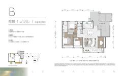朗拾交子花园1期4室2厅2卫128.00平户型