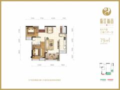 临江尚品花园1期2室2厅1卫79.00平户型
