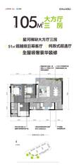 星河城智苑（推广名：星河极光）3室2厅2卫105.00平户型
