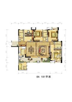 紫御熙庭4室2厅3卫181.00平户型