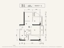 龙湖上城1期2室1厅1卫68.09平户型