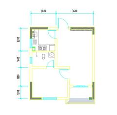 彭州市白鹿镇银杏枫丹酒店1室1厅1卫50.28平户型