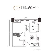 华庭悦璟二期60.00平户型