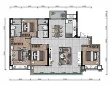 能建紫郡公馆1期4室2厅2卫153.00平户型