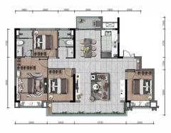 能建紫郡公馆1期4室2厅2卫153.00平户型