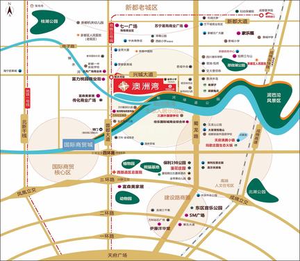 锦水香榭（澳洲湾）区位图