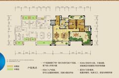 国色天乡鹭湖宫6区B组团2室2厅2卫177.00平户型