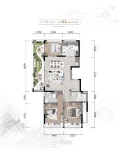 青城和美长寿居3室1厅2卫113.00平户型