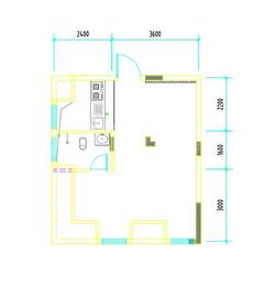 彭州市白鹿镇银杏枫丹酒店1室1卫40.24平户型