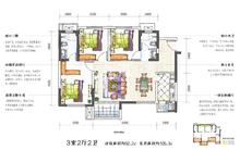 幸福麓山一期3室2厅2卫92.20平户型