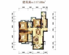 锦悦府2期3室2厅2卫117.68平户型