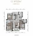 金成东府1期3室2厅2卫123.00平户型