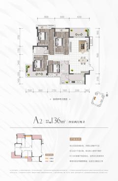 经典天悦北宸1期4室2厅2卫136.00平户型