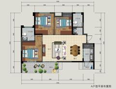 康和府3室2厅2卫109.87平户型