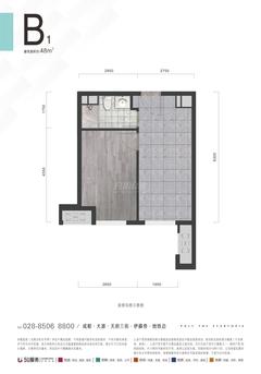 保利星荟中心1期48.00平户型