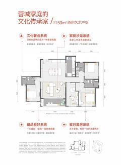 卓越云门锦绣名邸1期4室2厅3卫153.46平户型