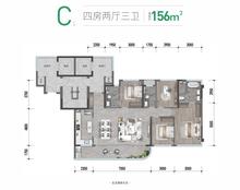 西元小区1期4室2厅3卫156.00平户型