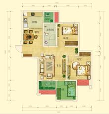 海高伦美林国际社区3室2厅1卫87.00平户型