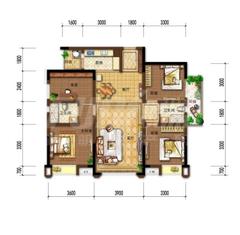 云翔金座3室2厅2卫134.27平户型