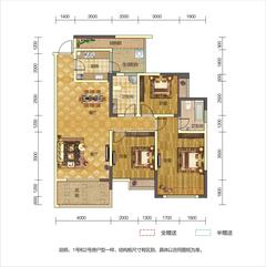 春天国际3室2厅2卫106.67平户型