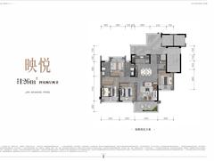 鹭湾锦上映小区1期4室2厅2卫126.00平户型