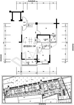 水城学府1期2室2厅1卫83.25平户型