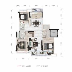 光明·蓉府1期3室2厅2卫128.51平户型