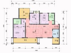 东环晓院1期3室2厅2卫120.84平户型