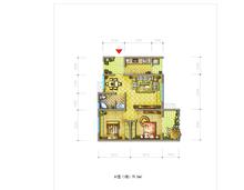 蜀南春郡大源里1期2室2厅1卫78.24平户型