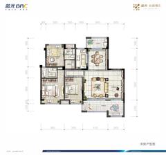 清江花都1期3室2厅2卫131.00平户型