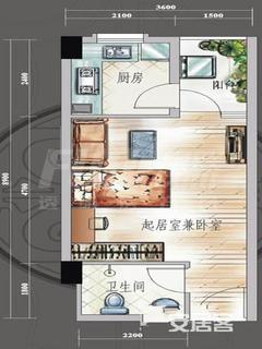 成都合院之院邸1室1卫39.00平户型