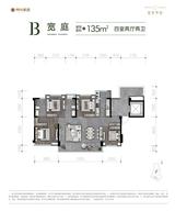 宽窄华府1期 4室2厅2卫 135.00平米