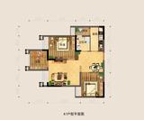 银海中心 2室2厅1卫 71.49平米
