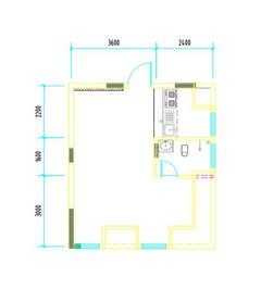 彭州市白鹿镇银杏枫丹酒店1室1卫40.20平户型