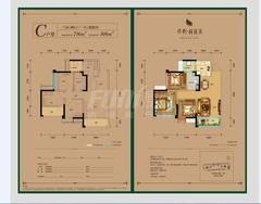 保利林语溪3室2厅1卫78.16平户型