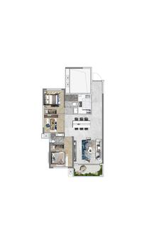 润泽府3室2厅2卫106.00平户型
