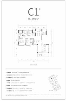 金科博翠湾小区1期4室2厅3卫189.00平户型