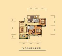 金山御景蓝湾3室2厅2卫100.03平户型