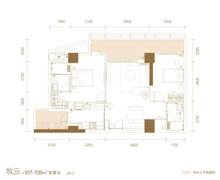 凯德商用天府2室2厅2卫109.00平户型