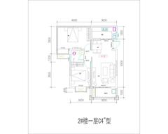 鼎盛时代广场2室2厅1卫79.42平户型