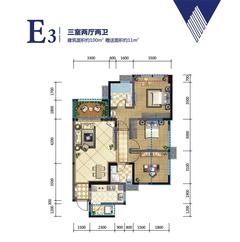 傲城3室2厅2卫100.00平户型