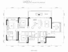 首钢璟悦里花园1期4室2厅2卫137.00平户型