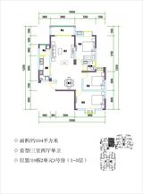 星月上溪园 3室2厅1卫 102.00平米