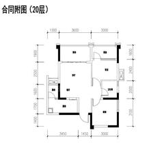 成功悦都2室2厅1卫66.50平户型